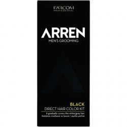 Juodos spalvos plaukų dažymo rinkinys Farcom Professional ARREN Men's Grooming Black Direct Hair Color Kit